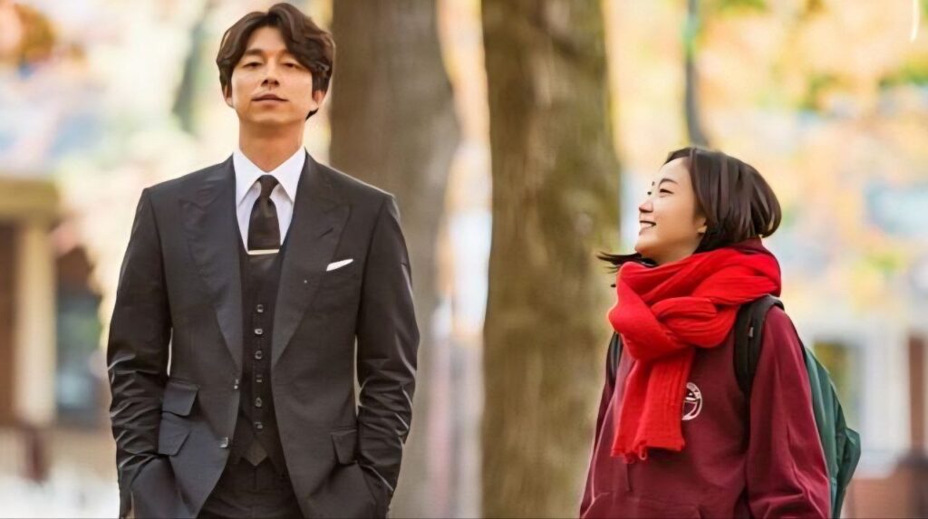 Guardian Goblin romantic night scene featuring Kim Shin and Ji Eun Tak