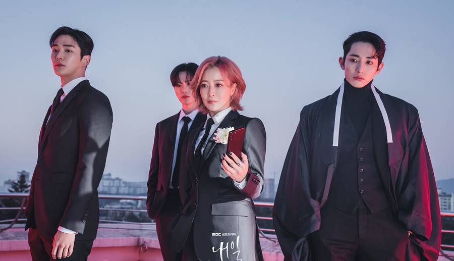 Tomorrow K-drama promotional poster featuring Choi Jun Woong Koo Ryeon and Park Joong Gil